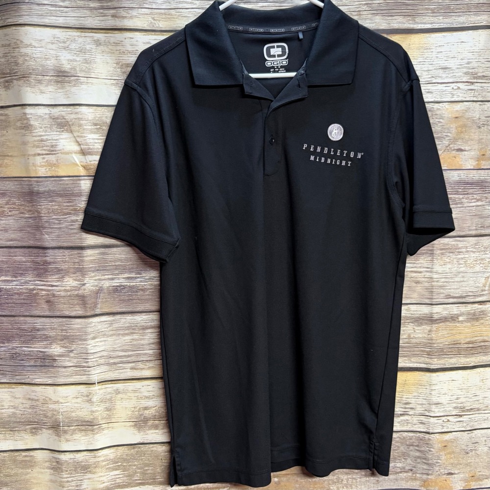 OGIO Mens Black Polo Shirt Pendleton Midnight Logo Short Sleeve Size M